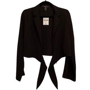 Collared Tie Front Forever21 Cropped Blouse